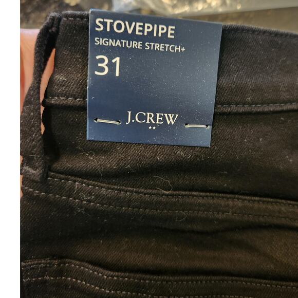 NWT J. Crew Petite Black Stovepipe Straight Jean In Signature Stretch Black 31 - Picture 11 of 11